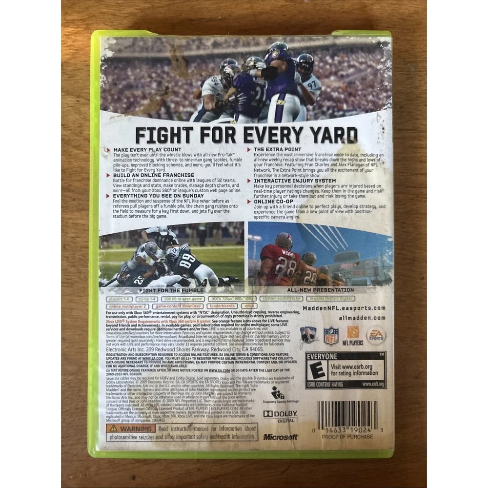 Madden NFL 10 Microsoft Xbox 360 2009 Complete Super Fun